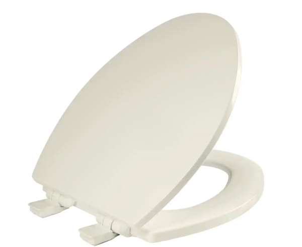 BEMIS Atwood Elongated Soft Close Enameled Wood Closed Front Toilet Seat in Biscuit Removes for Easy Cleaning, Never Loosens 1560SLOW 346 - The Home Depot